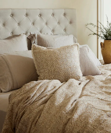 Iris Cotton Crepe Bedcover Saffron from Chambers Design Timaru