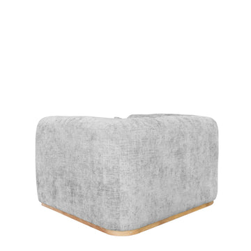 The Melrose Armchair in Baltic Cement at Chambers Design Timaru. Oh so contemporary and comfy with soft lines, gentle curves and a natural timber coloured plinth the Melrose armchair features a single bench style seat. Upholstered in a textured, 100% Polyester chenille style fabric and including a single rectangle scatter cushion.