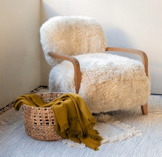 Natural Fluffy Sheepskin Armchair, from Chambers Design