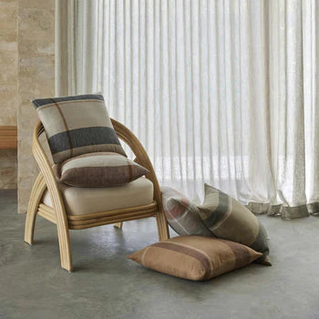 Superior Feather Filled european linen cushions at Chambers Design. Aero finished and soft to touch, Dante is a superb linen addition that will add a pop of lineal interest with the flexibility to be a feature, or a timeless companion pattern.