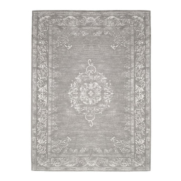 Adonis Rug Divine Grey - Large at Chambers Design Timaru The Adonis Rug Collection is inspired by traditional Turkish and Oriental style carpets and features a distinctive and on-trend faded, over-dyed, antique appearance.