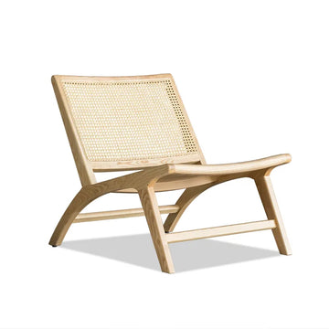 Zara Natural Wooden Rattan Lounge Chair
