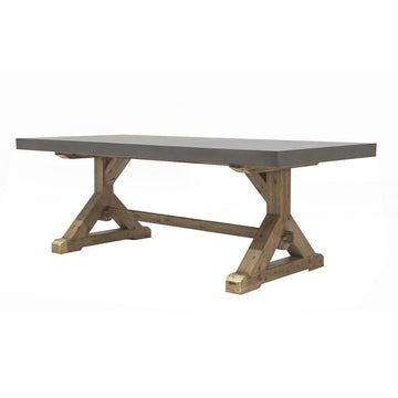 Featuring a beautifully robust table top made from a concrete and fibre blend, and a thickset, stylish base made from acacia wood.