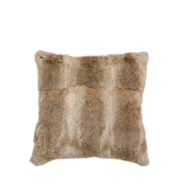 Natural gold tones rabbit skin cushion