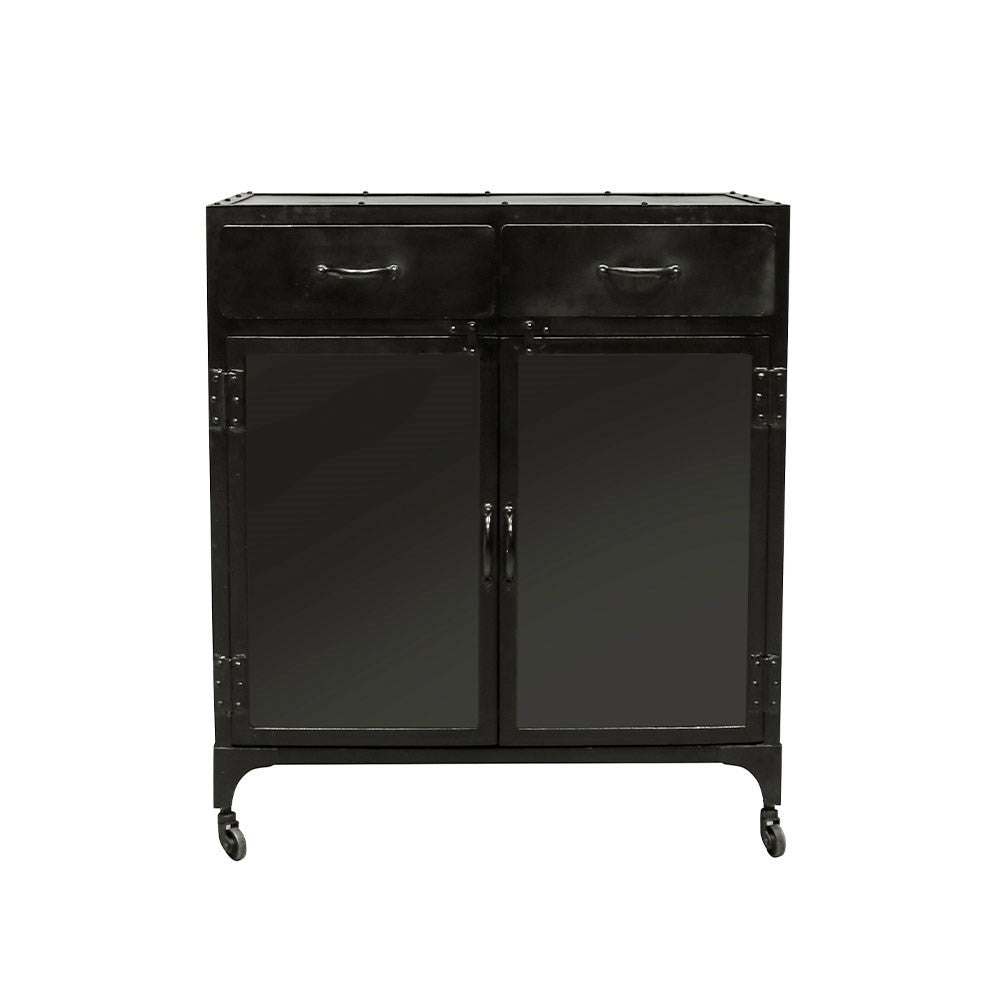 Industrial Chic Bank Iron two Drawer Display Cabinet from Chambers Design