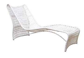 White Wave Woven Sun Lounger