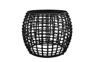 Woven Check Black Round Table