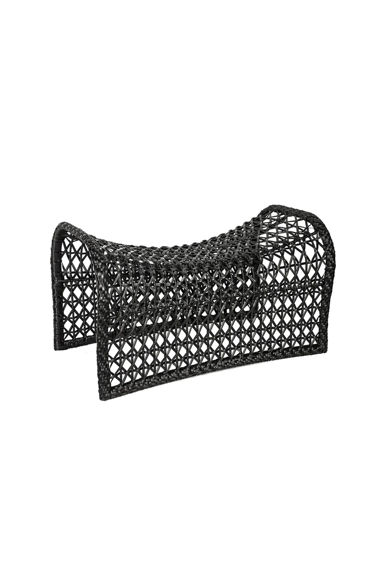 WAVE Foot Stool - Diamond Weave in Black