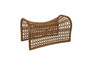 Wave Foot Stool - Diamond Weave in Dark Natural