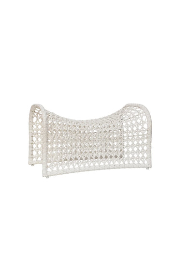 WAVE Foot Stool - Diamond Weave in White