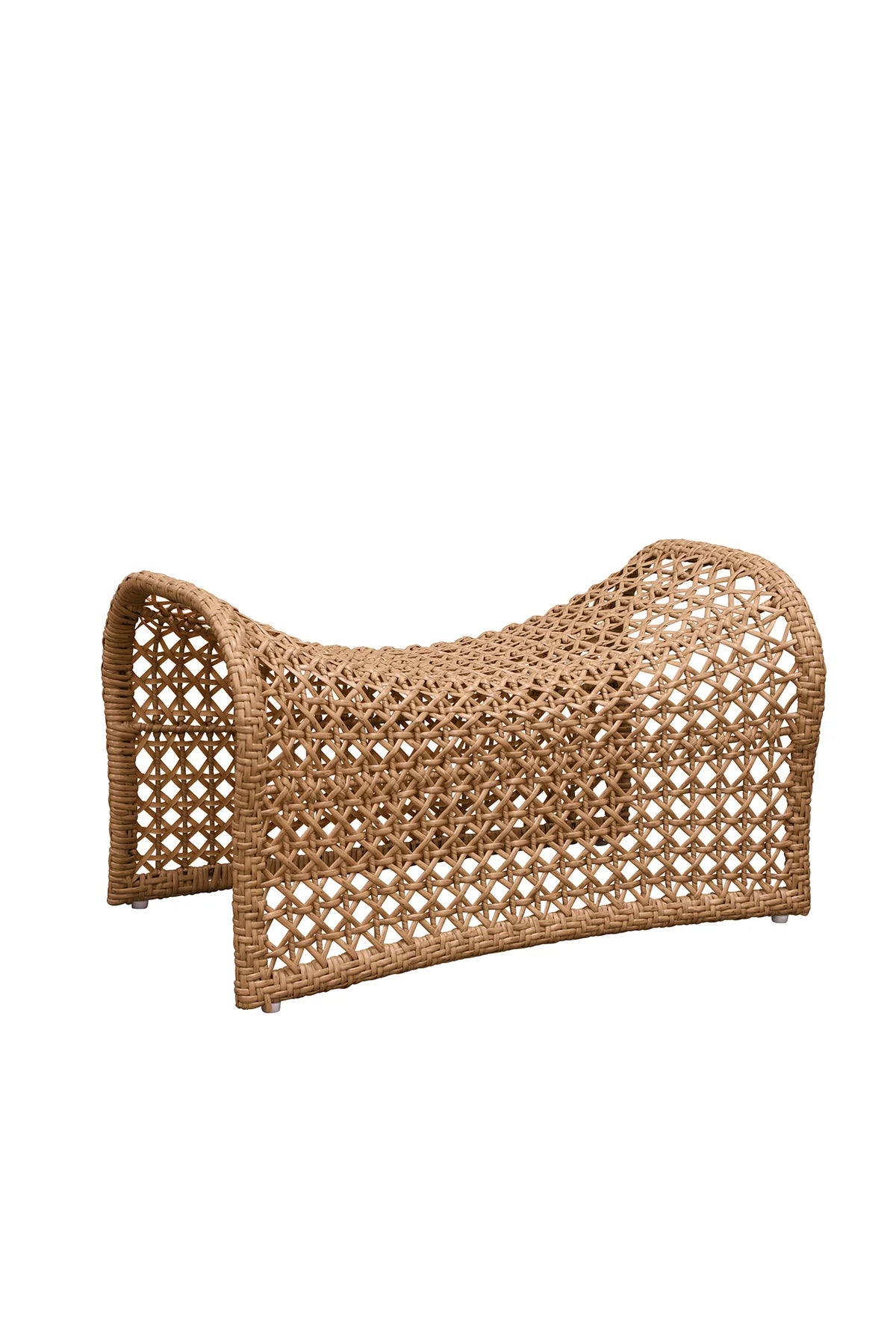 Wave Foot Stool Diamond Weave Natural