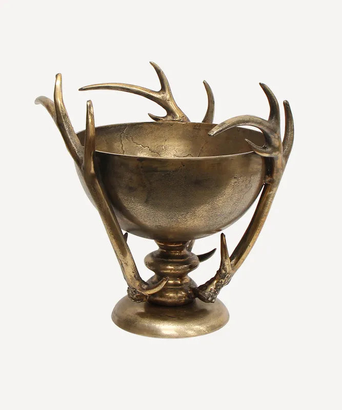 Gold like Finish French Country Antler Bowl at Chambers Design.