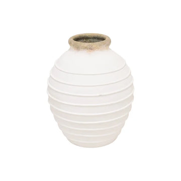 Tuscan Ridged Pot White