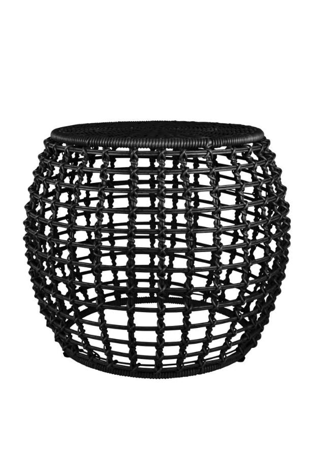 Woven Check Black Round Table