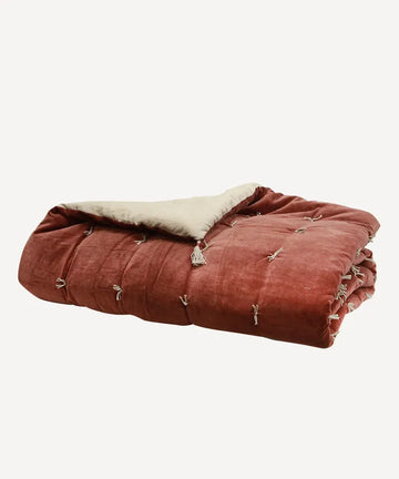 French Country Velvet Eiderdown Brick