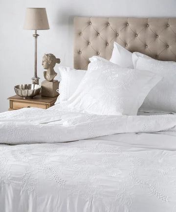 French Country Embelli Queen Embroidered Duvet Cover