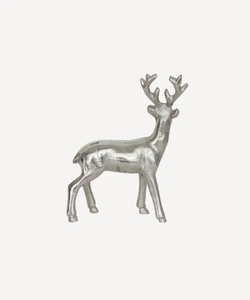 French Country Antique Silver Deer Standing