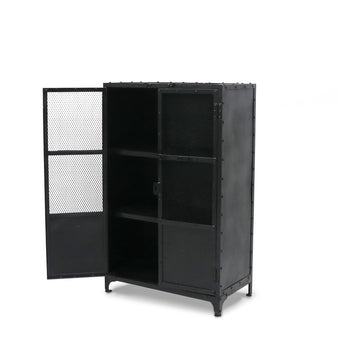 Black Bank Storage Locker - Mesh Doors