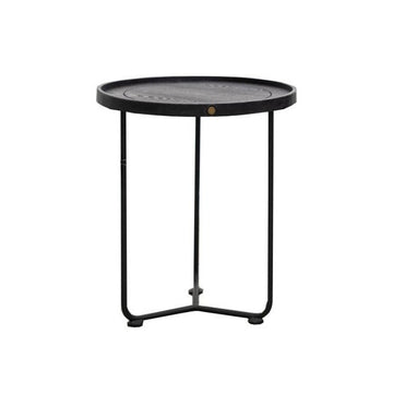 Haywood Round Side Table -Black