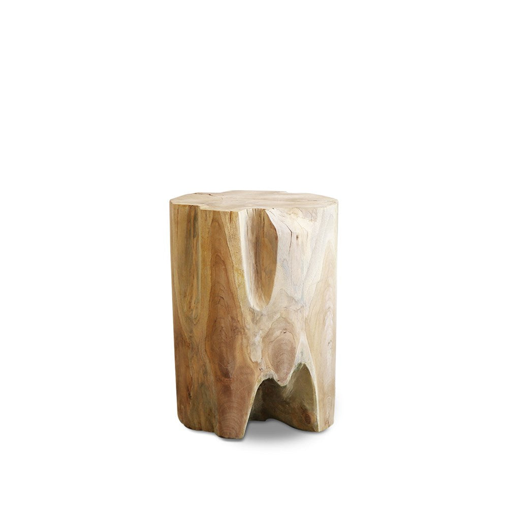 Incorporating a raw natural piece like the Crusoe Root Side Table into a space, will help cultivate a sense of calm and comfort. The natural patterns and warm wood tones, derived from the robust centre of the teak tree