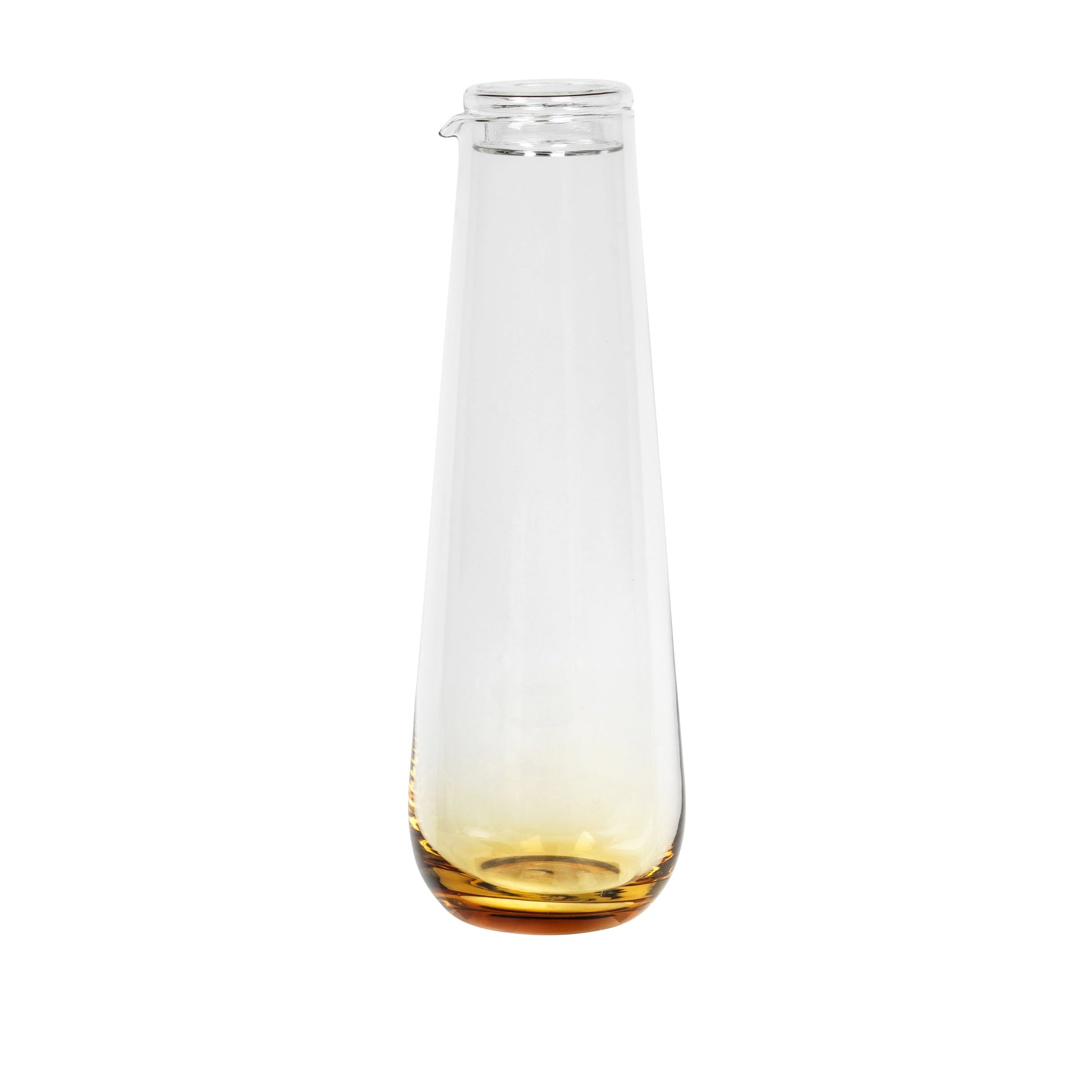 Because of its contrasting coloured bottom, this mouth-blown glass carafe will add a warm and colourful touch to your table settings. Pair with the glasses from the same collection, which are also available on our website.