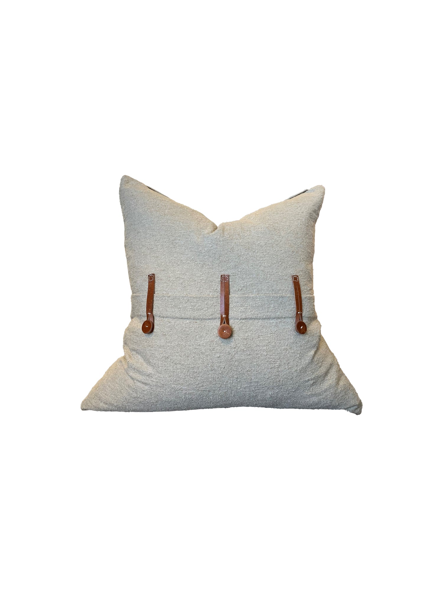 Perfect for a country-style or a rustic look this cushion comes in a natural cotton fabric at the front of the cushion complementing it with brown leather buttons. Shop online or In-store for your cushions.