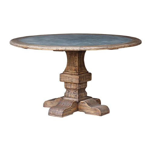 Chambers Design have sourced this incredible antique zinc table top round table.