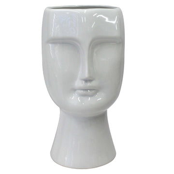 White Ceramic Angelo Face Vase from Chambers Design