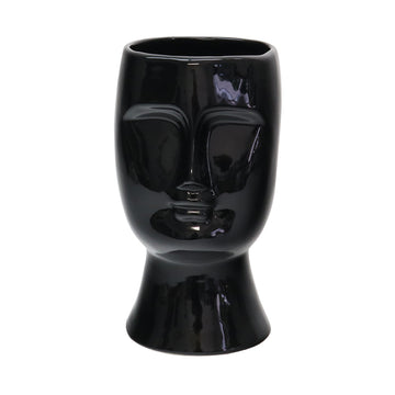 Black Angelo Ceramic Face Vase from Chambers Design