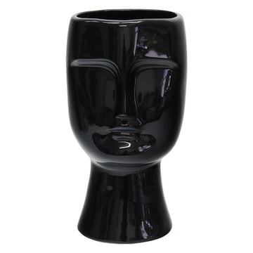 Black Angelo Ceramic Face Vase from Chambers Design