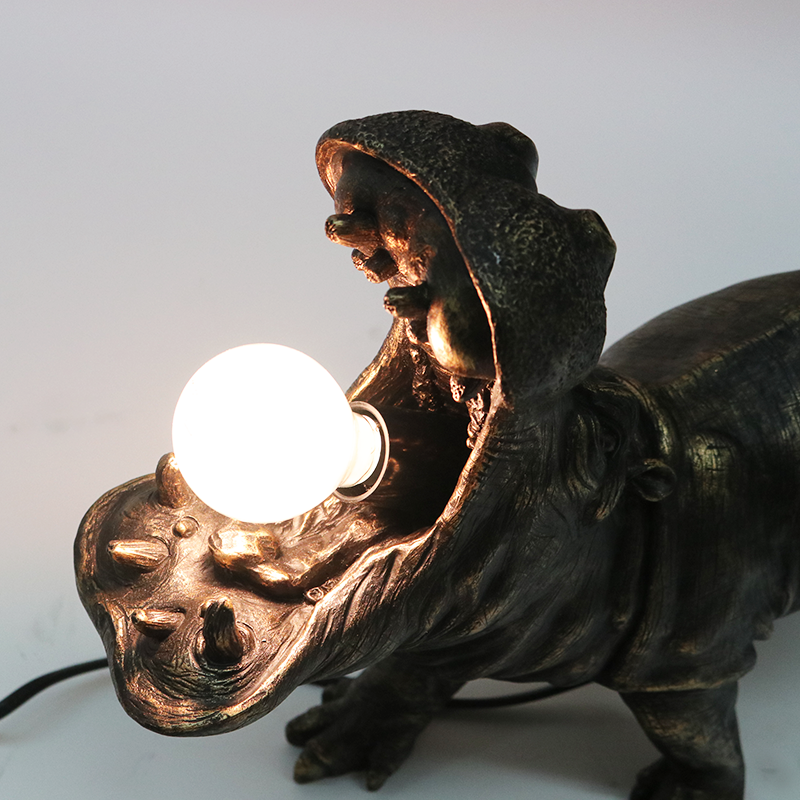 A delightfully quirky Black Hippo Table Lamp is full of character, it will inject a playful style into any space