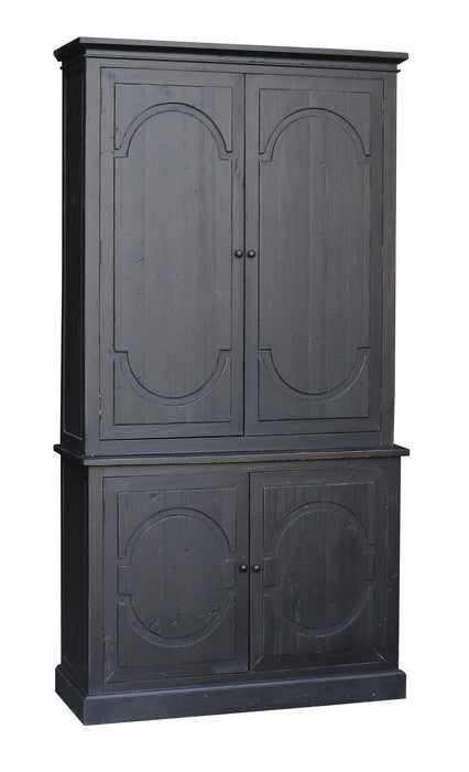 Available now at Chambers Design is this sturdy old pine, 4-door cabinet with a distressed black finish is a great option to contrast or complement your choice of home décor and furniture. Size: 1200x450x2300 Pre order