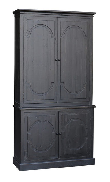 Distressed black old pine cabinet