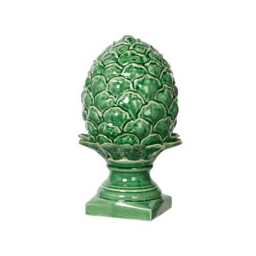 The Helsa Blooming Artichoke Accent in vintage green will make a charming addition to your dining room or kitchen.