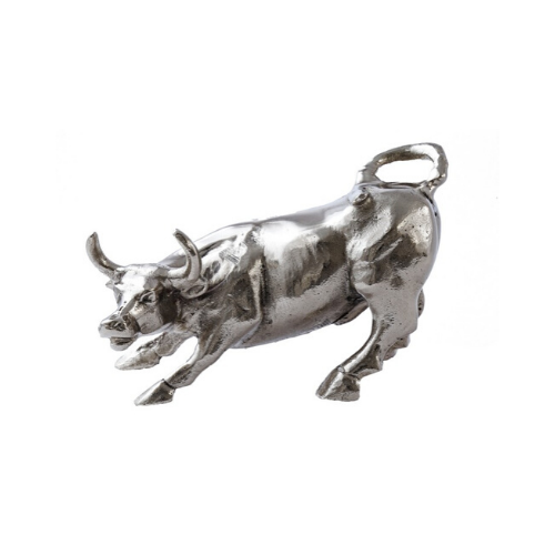 This aluminum bull from Chambers Design makes a statement . Add character and style to any space. The unique design of this piece makes it a classic decorative item.  Measurements 200x120x125