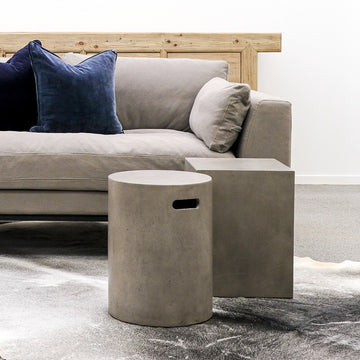 Concrete Rectangle Side Table Stool - 46cm