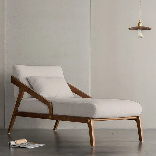 Boucle Upholstered Mid-Century Chaise from Chambers Design