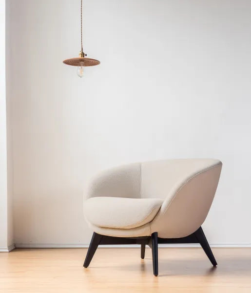 Crescent Boucle Lounge Chair at Chambers Design Timaru