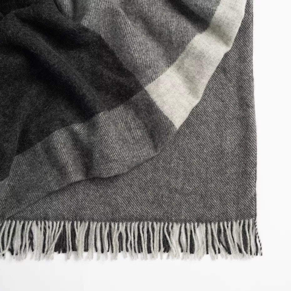 Weave Riveton Charcoal wool throw